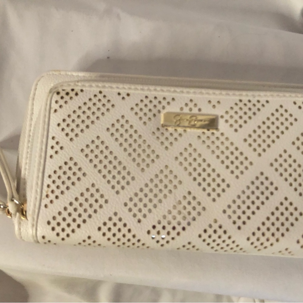 Elegant White Perforated Women's Clutch